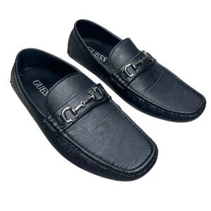 Men’s Guess Adlers Black Faux Leather Driving Loafer Size 8.5 Slip On Formal
